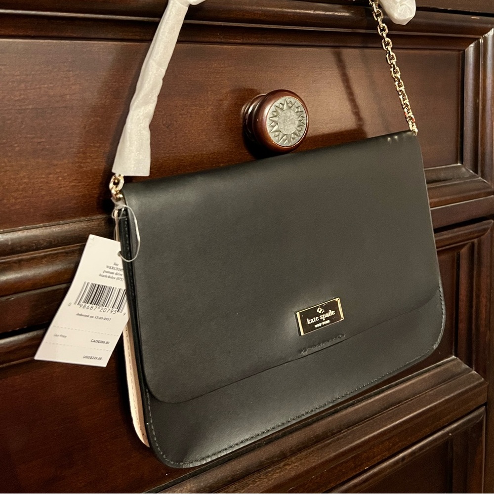 Brand New Kate Spade Lizz Black And Light Pink Purse